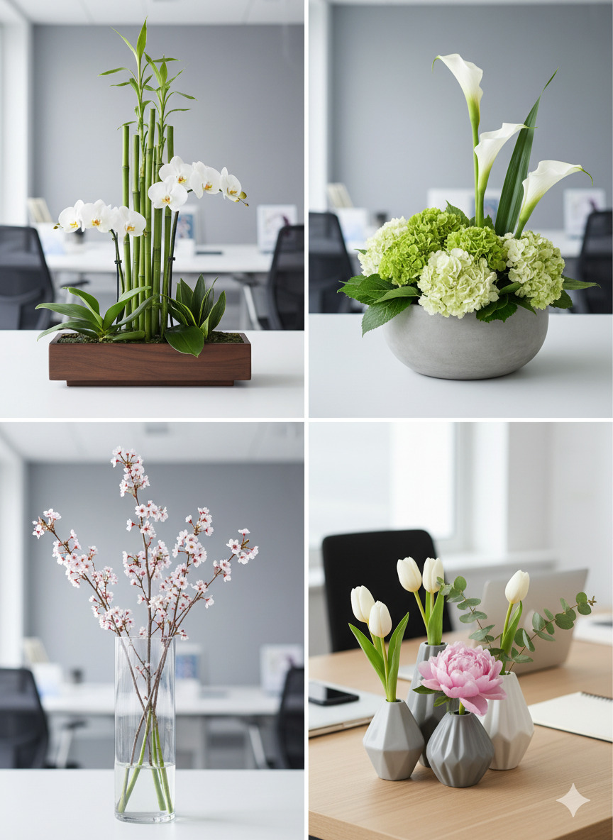 Professional corporate flower arrangements for offices