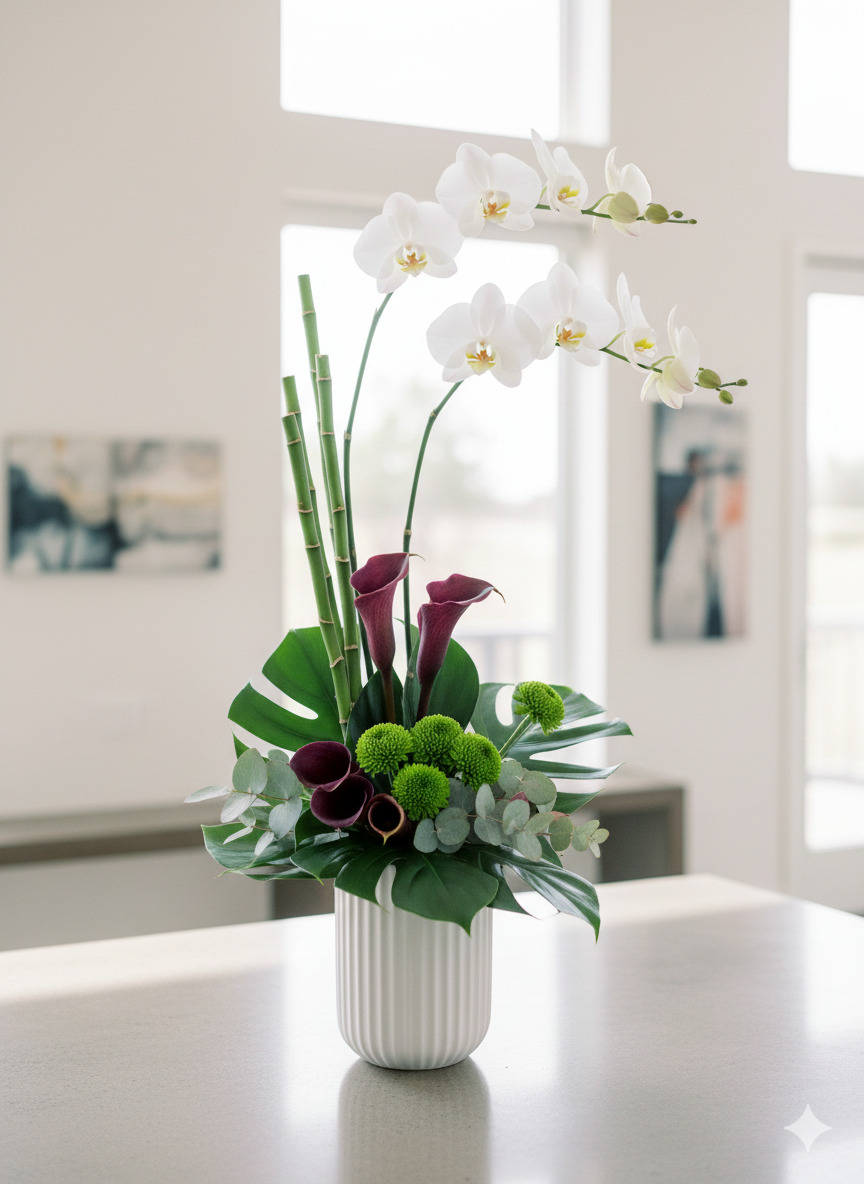 Modern Elegance arrangement with contemporary floral design
